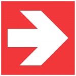 Pijl recht, stickers, pictogrammen ,brandbestrijdingstekens
