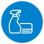 Desinfecteer oppervlakten, pictogrammen en stickers