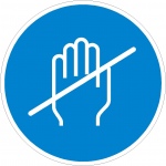 Vermijd contact met ogen neus en mond, pictogrammen, stickers