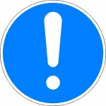 Algemeen gebod, pictogrammen en stickers,