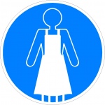 Dragen van beschermbloes verplicht, pictogrammen en stickers