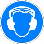 Gehoorbescherming verplicht, pictogrammen en stickers