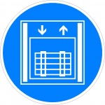 Goederenlift, pictogrammen en stickers
