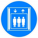 Personenlift, pictogrammen en stickers