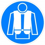 Reddingsvest verplicht,pictogrammen en stickers,