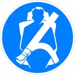 Veiligheidsgordel verplicht, pictogrammen en stickers,