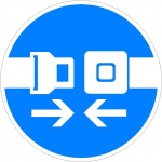 Veiligheidsriem verplicht, stickers en pictogrammen