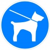 Honden verplicht aan de lijn, pictogrammen en stickers