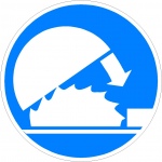 Zaagblad sluiten, pictogrammen en stickers