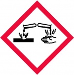 Corrosieve stoffen pictogrammen en stickers,