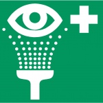 Oogdouche, stickers en pictogrammen,
