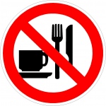 Eten en drinken verboden,pictogrammen,stickers