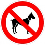 Meenemen van dieren verboden, pictogrammen, stickers