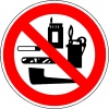 Bezit van tabak, aanstekers, lucifers verboden, pictogrammen, stickers
