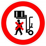 Niet onder getilde last staan,pictogrammen en stickers