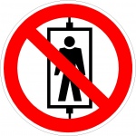 Personenvervoer verboden, pictogrammen en stickers
