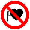 Verboden voor personen met een pacemaker, pictogrammen en stickers