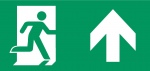Vluchtroute aanduiding rechtdoor/boven, stickers en pictogrammen,