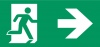 Vluchtroute aanduiding rechts ,stickers, pictogrammen,
