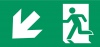 Vluchtroute aanduiding trap af links, stickers, pictogrammen