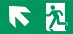 Vluchtroute aanduiding trap op links,stickers, pictogrammen
