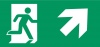Vluchtroute aanduiding trap op rechts, stickers, pictogrammen,