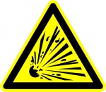 Explosieve stoffen ,stickers, pictogrammen, waarschuwingstekens
